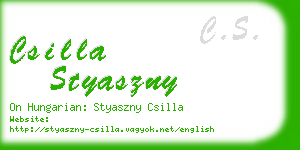 csilla styaszny business card